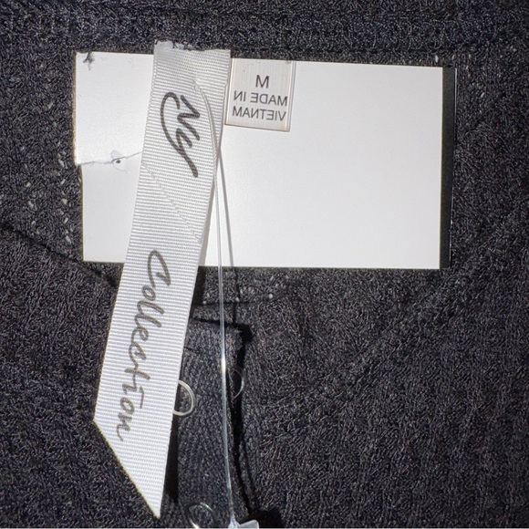 Collection B Gray Buttoned Bib Collar Blouse - Picture 3 of 6